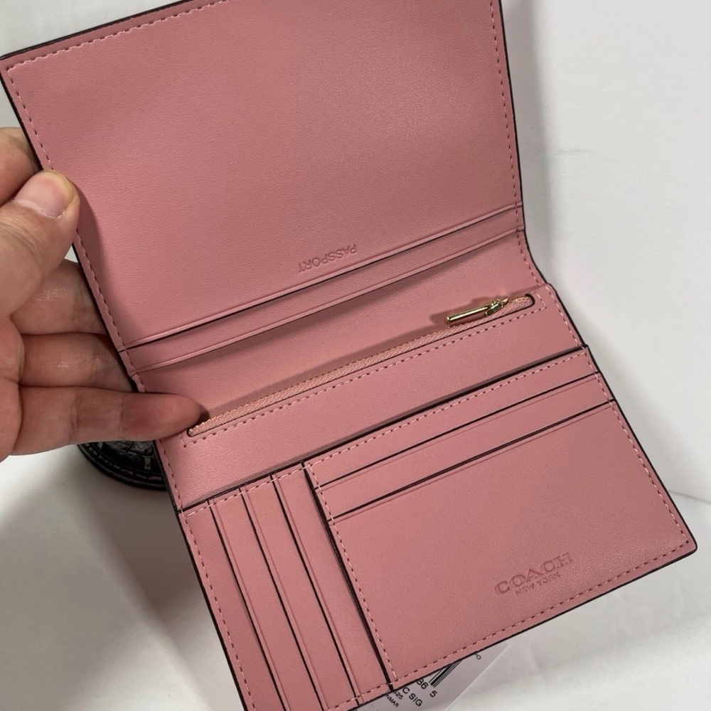 Coach Pink Powder Passport Holder NWT - Picture 3 of 3